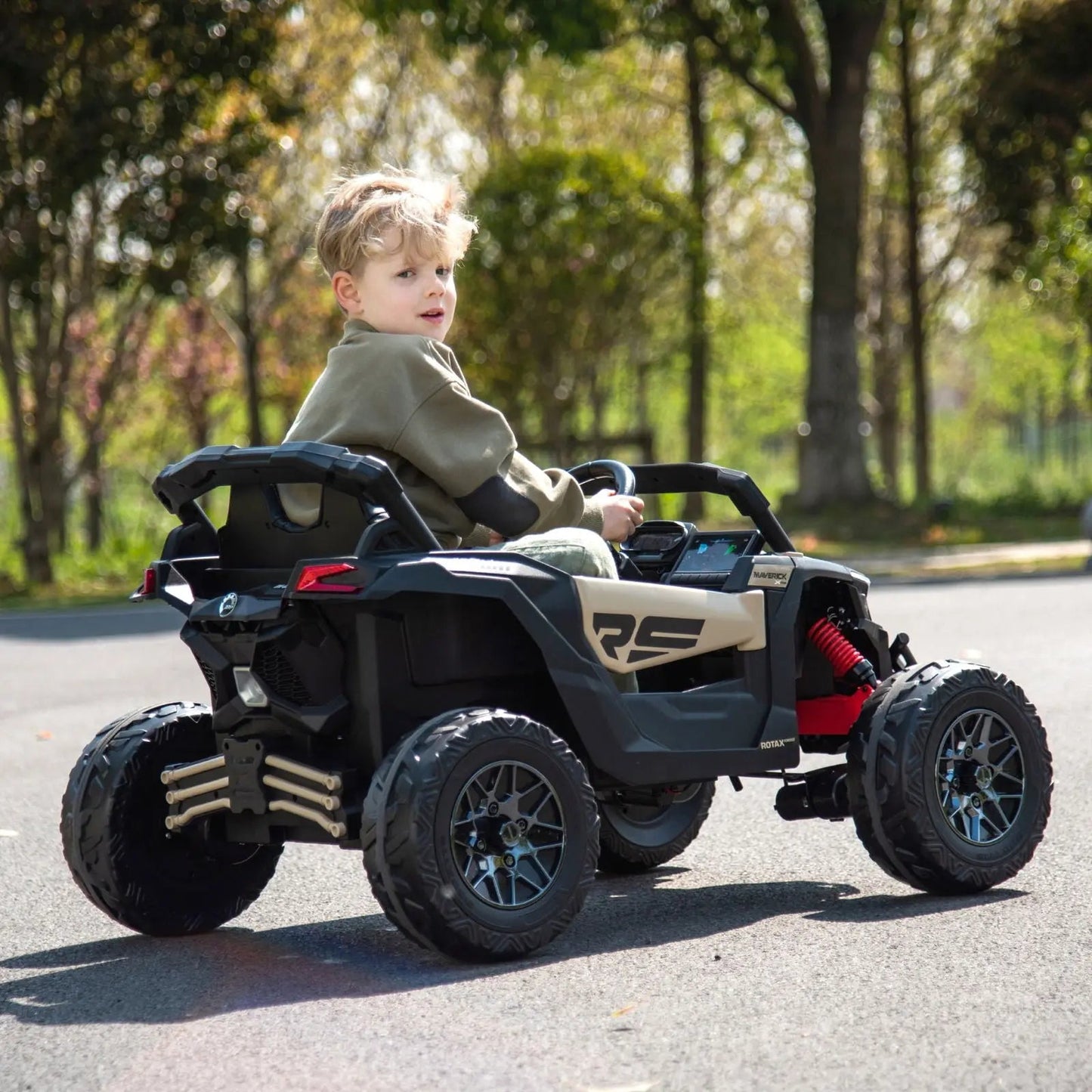 24V Can Am Maverick 1 - Seater UTV - Kids Electric Ride - On - Smart Gadgets