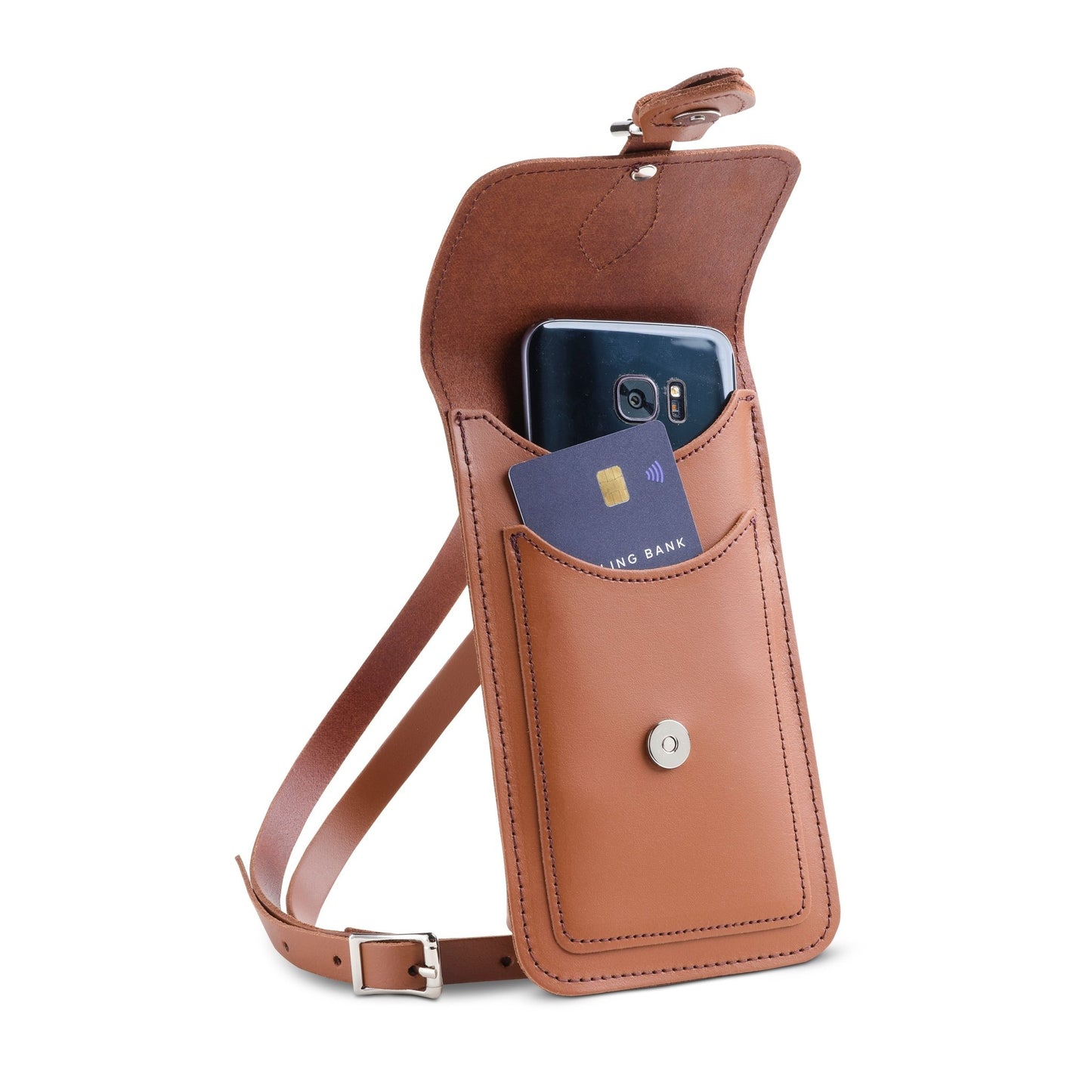Handmade Leather Mobile Phone Pouch Plus - Chestnut - Smart Gadgets