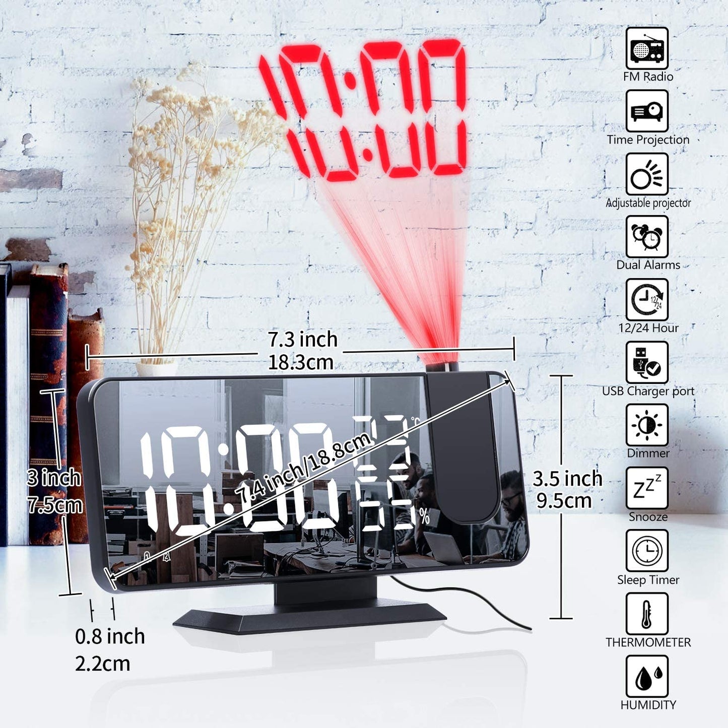 LED Projection Digital Alarm Clock Phone Charger - Smart Gadgets