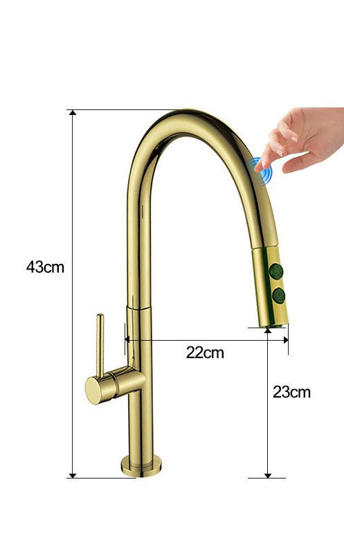 Touch - sensitive Copper Kitchen Faucet - Smart Gadgets