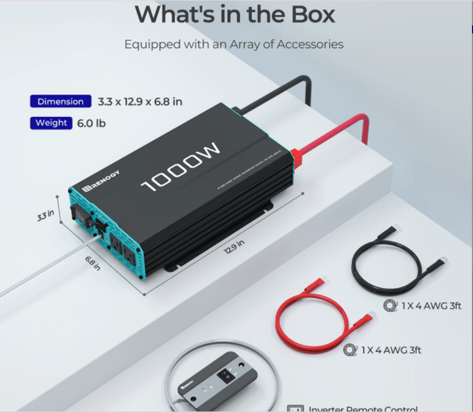 1000W 12V Pure Sine Wave Inverter (New Edition) - Smart Gadgets