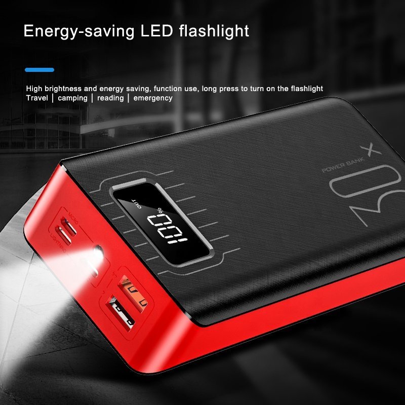20000mAh External Battery Power Bank Dual USB With LED Flashlight - Smart Gadgets