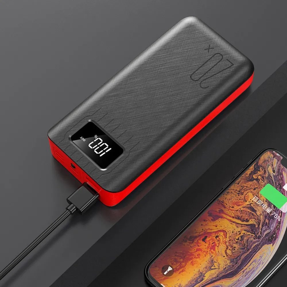 20000mAh External Battery Power Bank Dual USB With LED Flashlight - Smart Gadgets