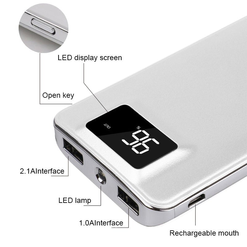 20000mAh External Battery Power Bank Dual USB With LED Flashlight - Smart Gadgets