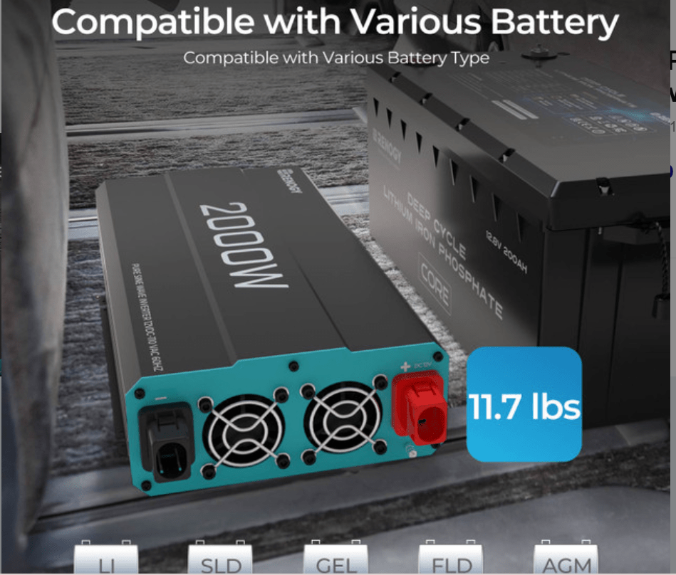 2000W 12V Pure Sine Wave Inverter (New Edition) - Smart Gadgets