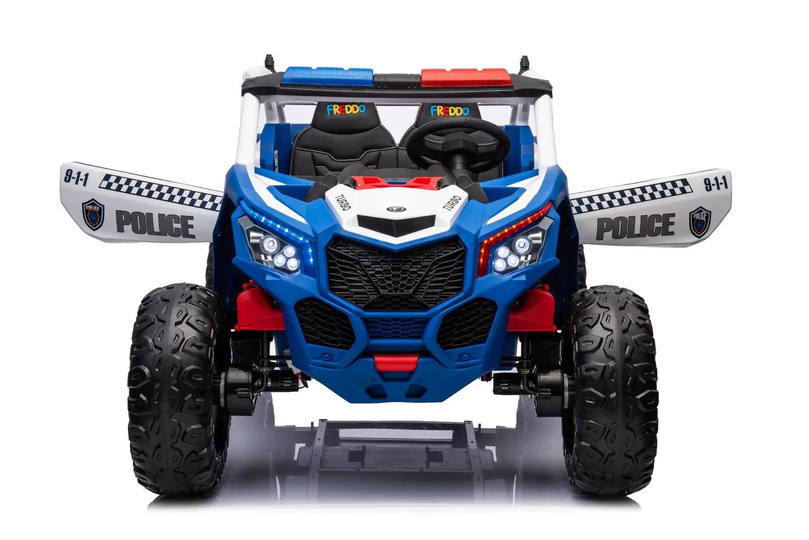 24V 4x4 Freddo Storm Police UTV 2 - Seater for Kids with Lights & Sirens for Action - Packed Adventures - Smart Gadgets
