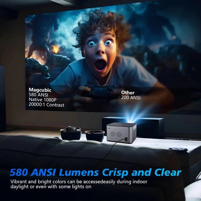 4K Android 11 Smart Projector 1080P LED WiFi6 Black - Smart Gadgets