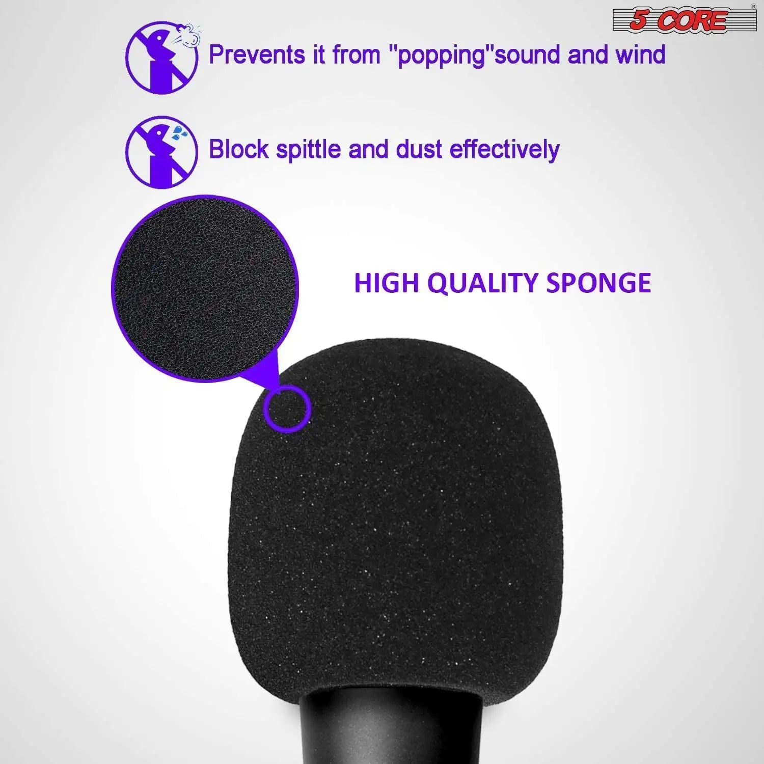 5Core Recording Microphone Podcast Bundle w Condenser Mic Desk Stand Foam Cover Shock Mount - Smart Gadgets