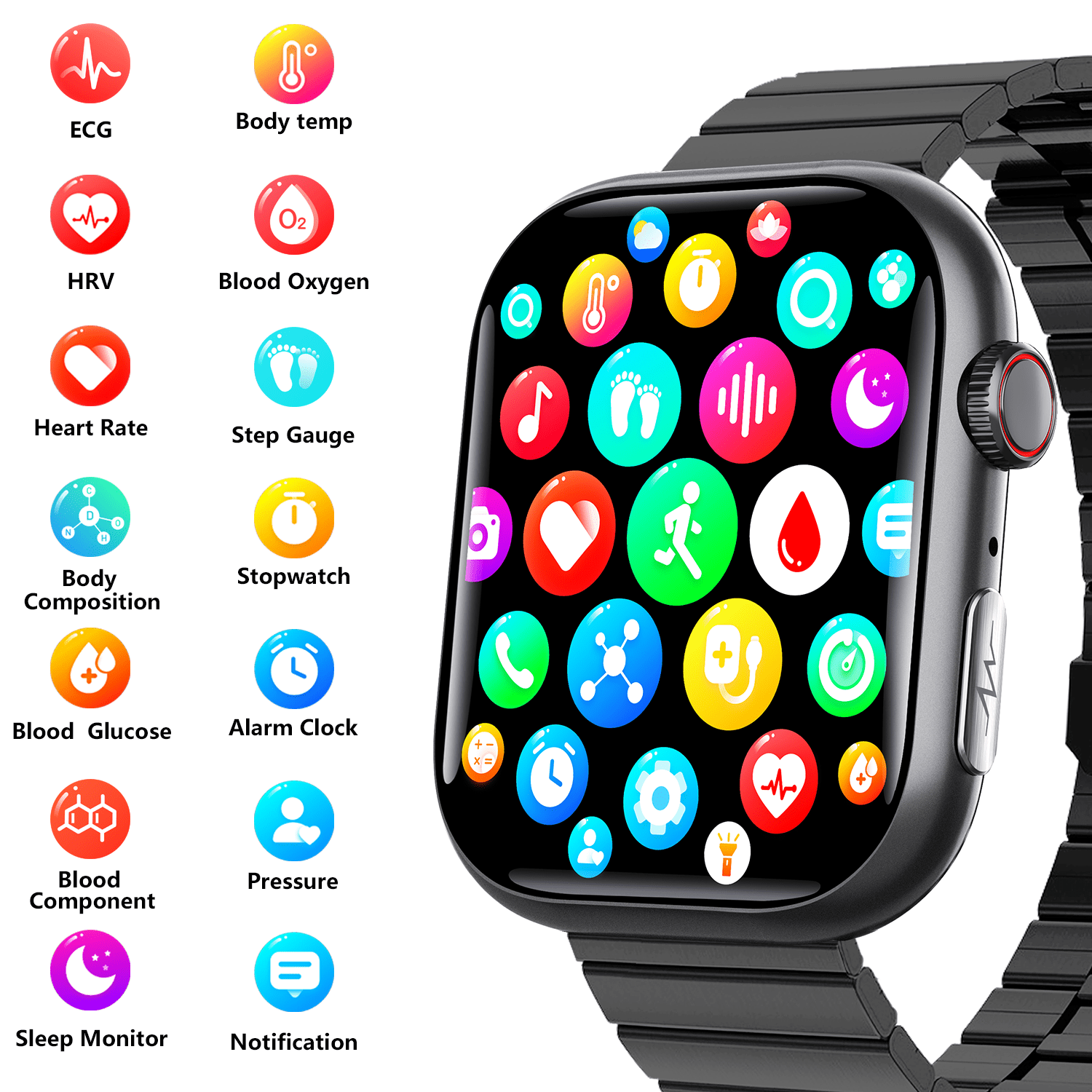 Best ECG Smart Watch of 2025 With Blood Pressure Monitor+Blood Glucose Monitoring - Smart Gadgets