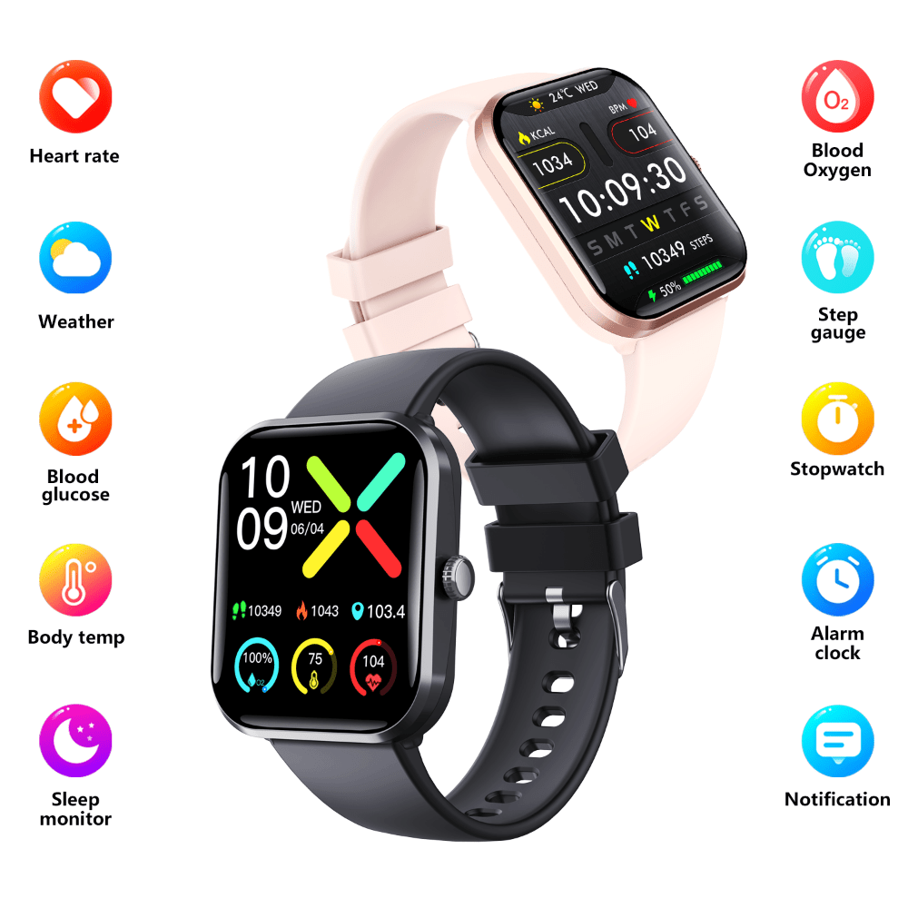 Blood Sugar Glucose Monitor Smart Watch for Diabetics SOS Emergency Alarm Call - Smart Gadgets