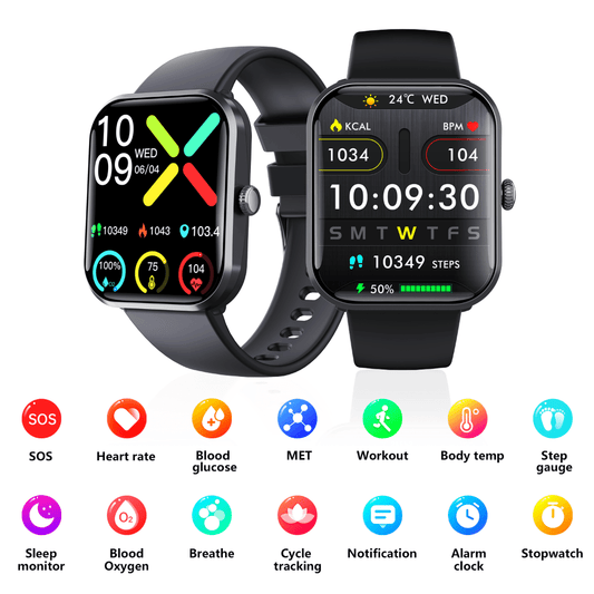 Blood Sugar Glucose Monitor Smart Watch for Diabetics SOS Emergency Alarm Call - Smart Gadgets