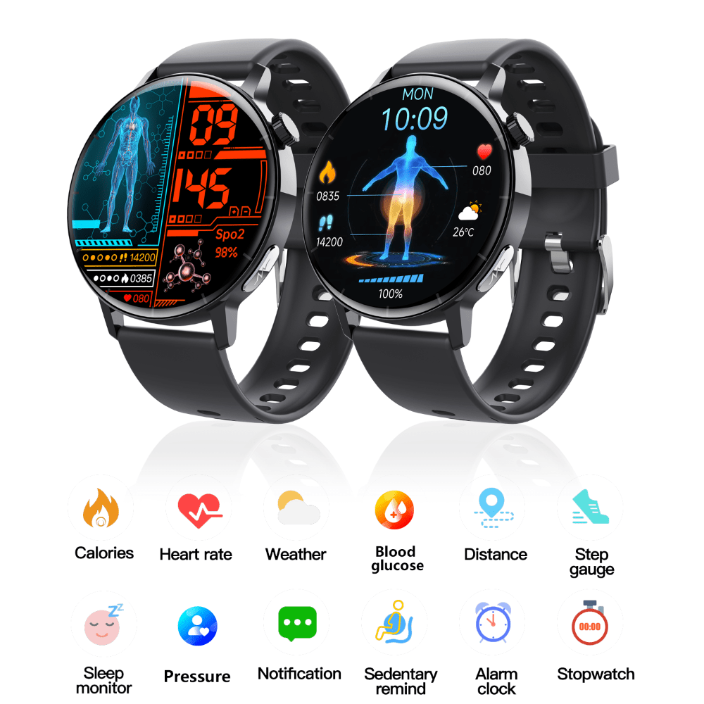 ECG monitor Smart Watch Non Invasive Blood Glucose Smart Watch with Blood Component Analysis - Smart Gadgets