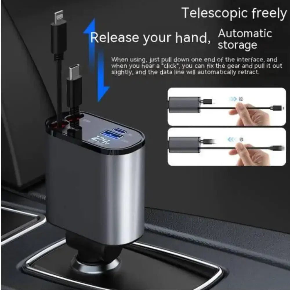 FAST 100W Car Phone Charger Lighter USB And TYPE - C Adapter - Smart Gadgets