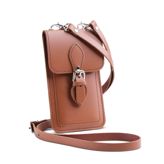 Handmade Leather Mobile Phone Pouch Plus - Chestnut - Smart Gadgets