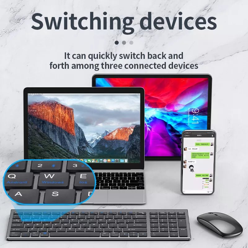 High quality 2.4G Bluetooth wireless rechargeable mouse keyboard combos - Smart Gadgets