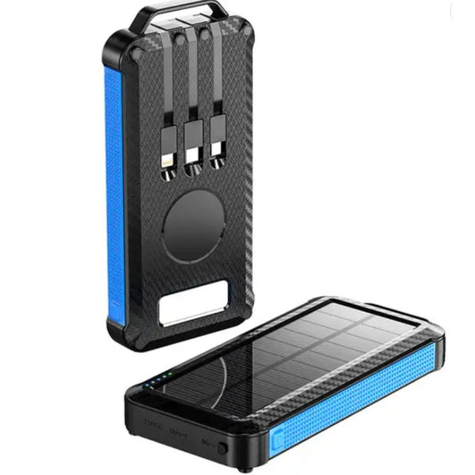 Ip65 Waterproof Portable Wireless Solar Power Bank Panel Charger Solar Powerbank Usb - C - Smart Gadgets