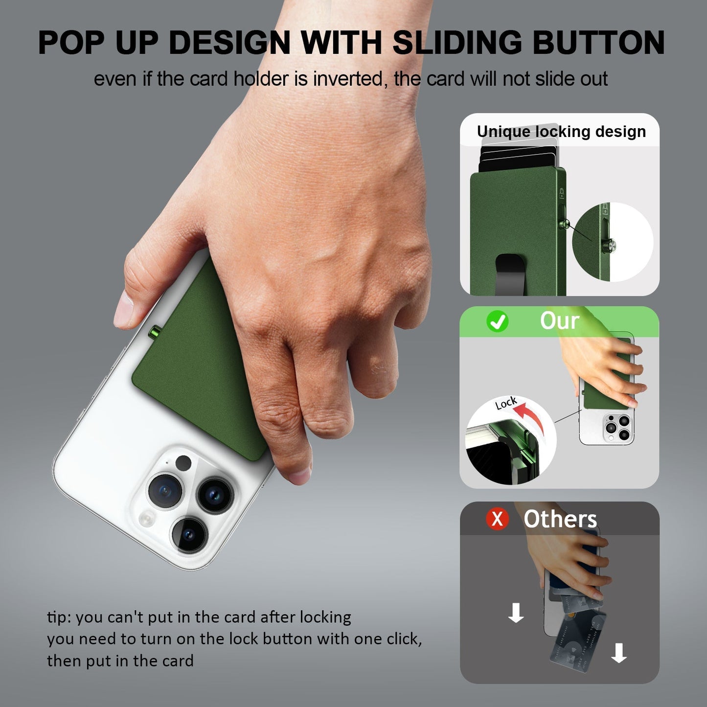 Minimalist Pop up Wallet with Money Clip, All Aluminum Slide Rfid Slim Card Holder - Smart Gadgets
