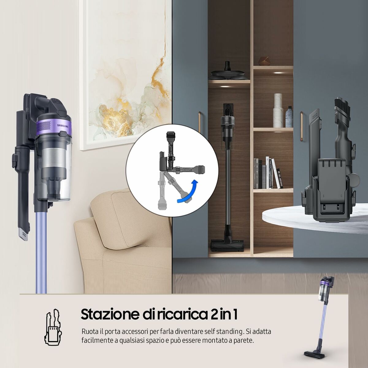 Stick Vacuum Cleaner Samsung VS15A6031R4/ET 150 W - Smart Gadgets