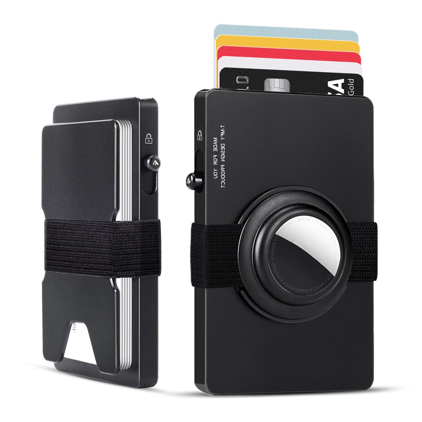 TOYFID All - Aluminum Pop Up Slide Rfid Slim Card Holder Wallet With Airtag Holder - Smart Gadgets
