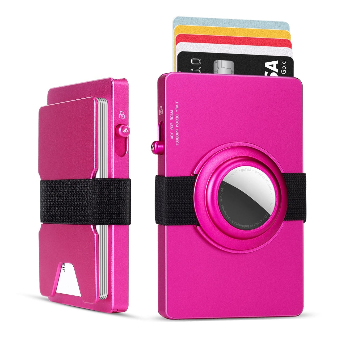 TOYFID All - Aluminum Pop Up Slide Rfid Slim Card Holder Wallet With Airtag Holder - Smart Gadgets