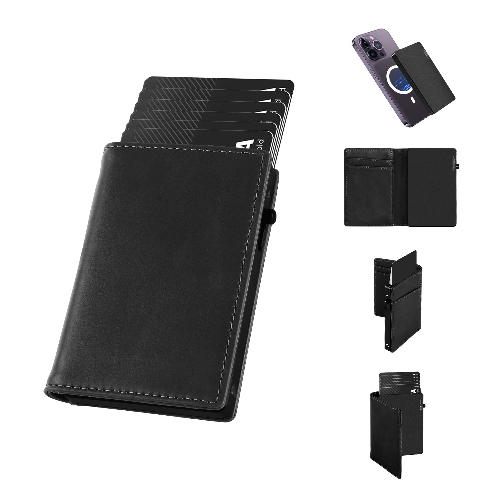 TOYFID Aluminum Alloy Wallet With Genuine Leather Cover Men's Billfolds - Smart Gadgets