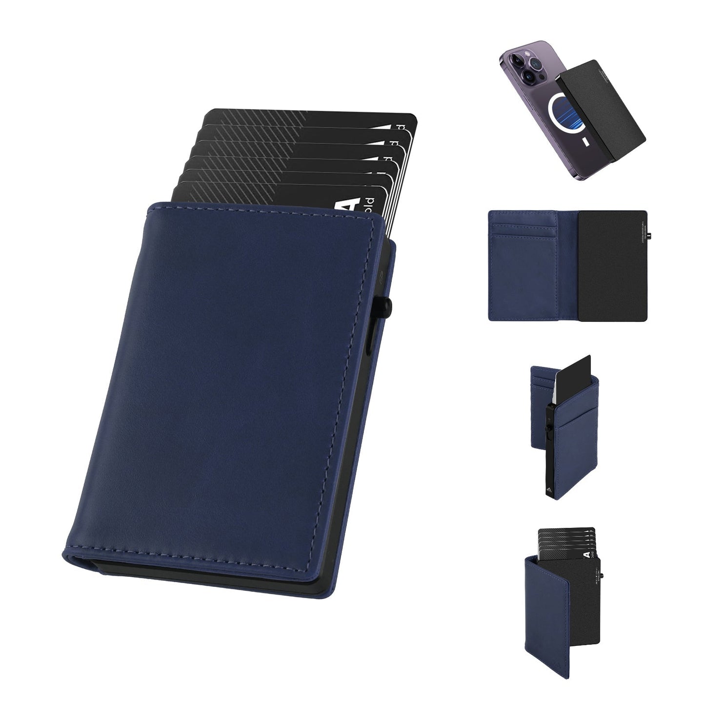 TOYFID Aluminum Alloy Wallet With Genuine Leather Cover Men's Billfolds - Smart Gadgets