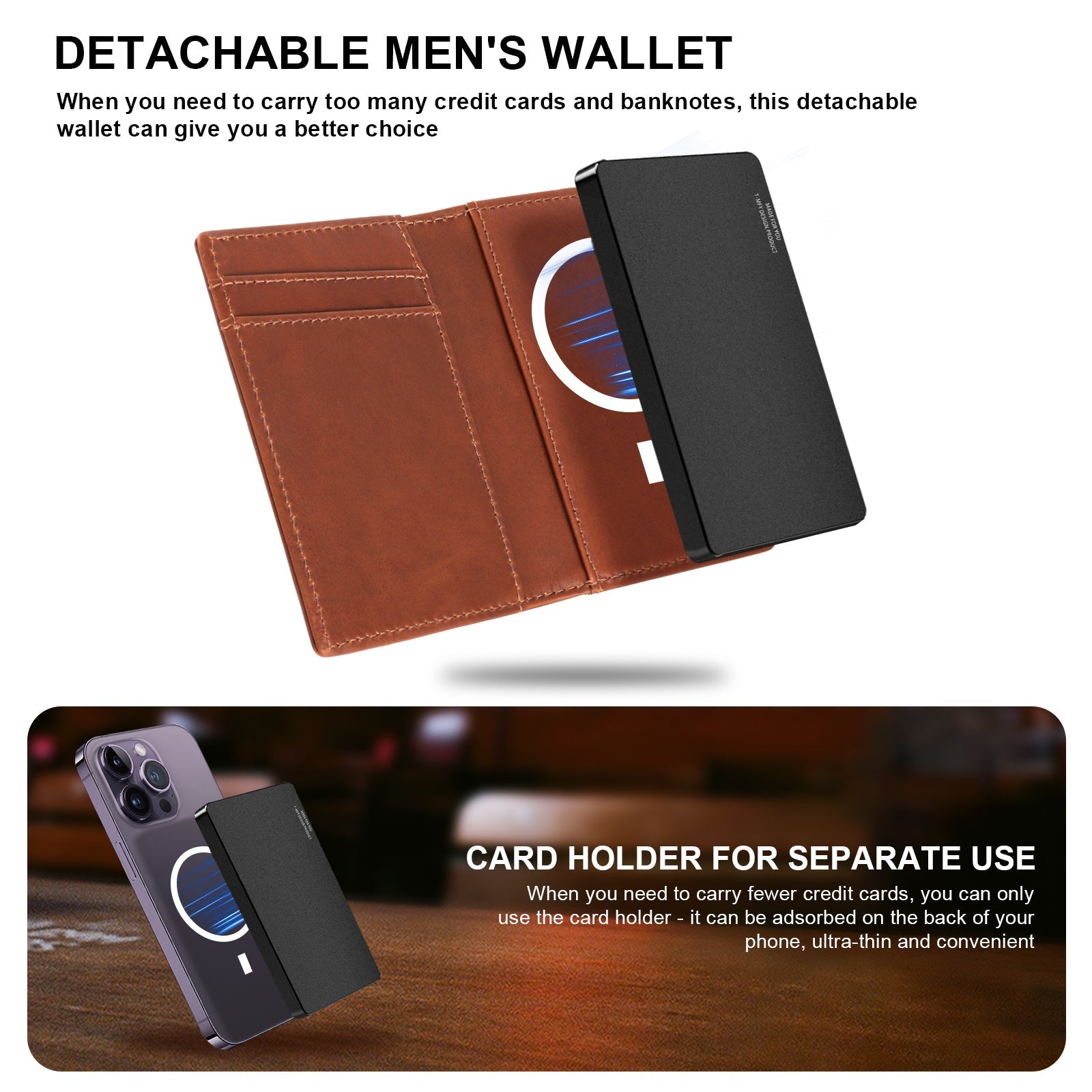 TOYFID Aluminum Alloy Wallet With Genuine Leather Cover Men's Billfolds - Smart Gadgets