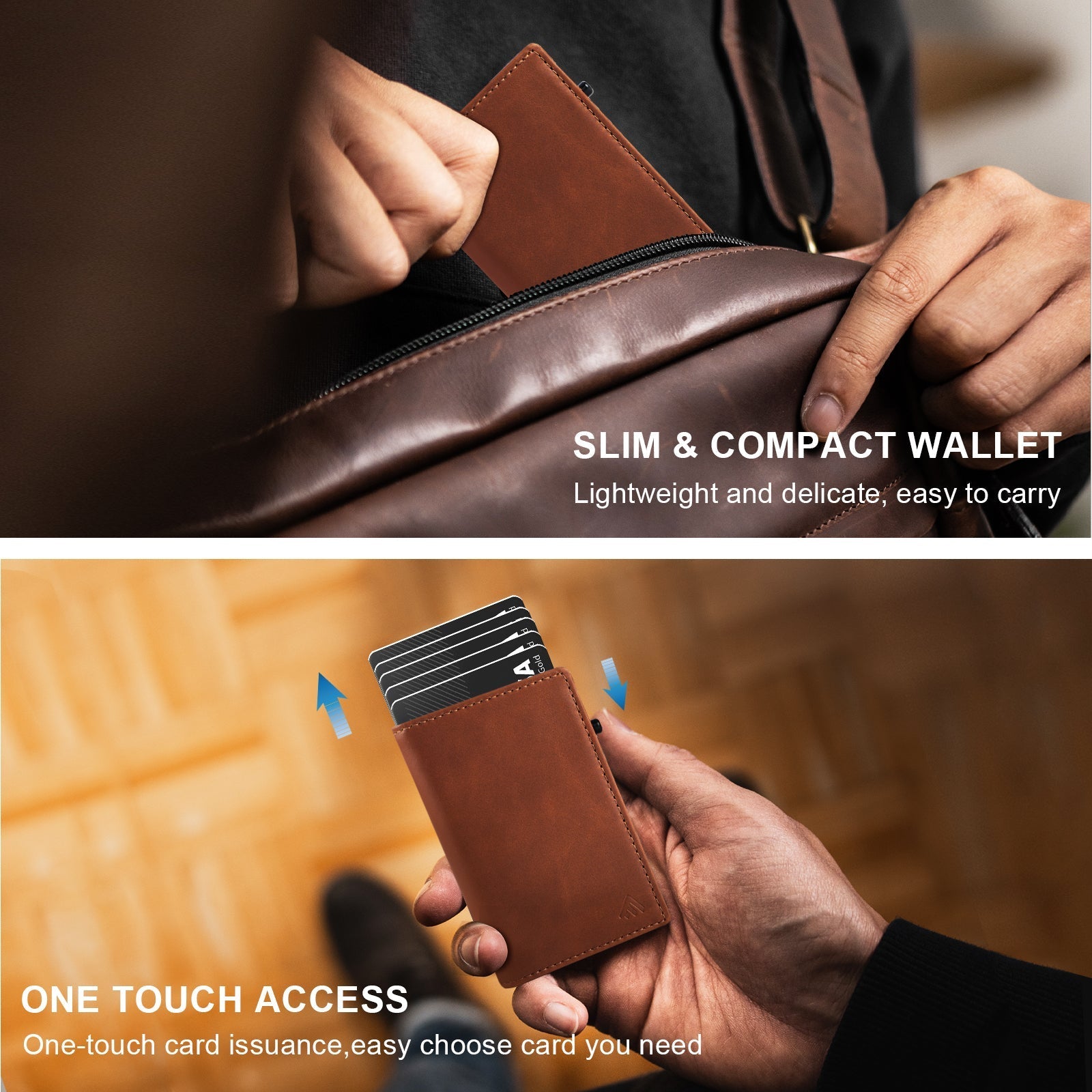 TOYFID Aluminum Alloy Wallet With Genuine Leather Cover Men's Billfolds - Smart Gadgets