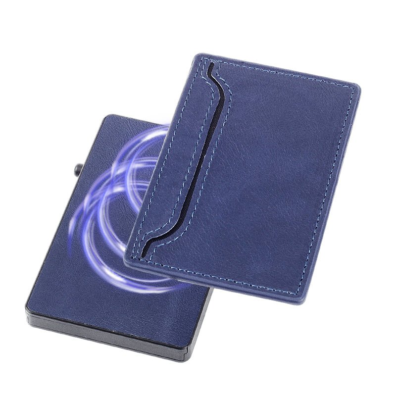 TOYFID Wallet With PU Leather Cover,Aluminum Alloy Pop Up Wallet Holder Card - Smart Gadgets